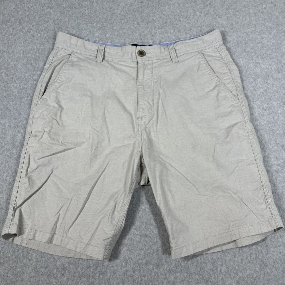 Rodd & Gunn Men's Slim Fit Flat Front‎ Shorts Size 34x9 Khaki Stretch Pointer